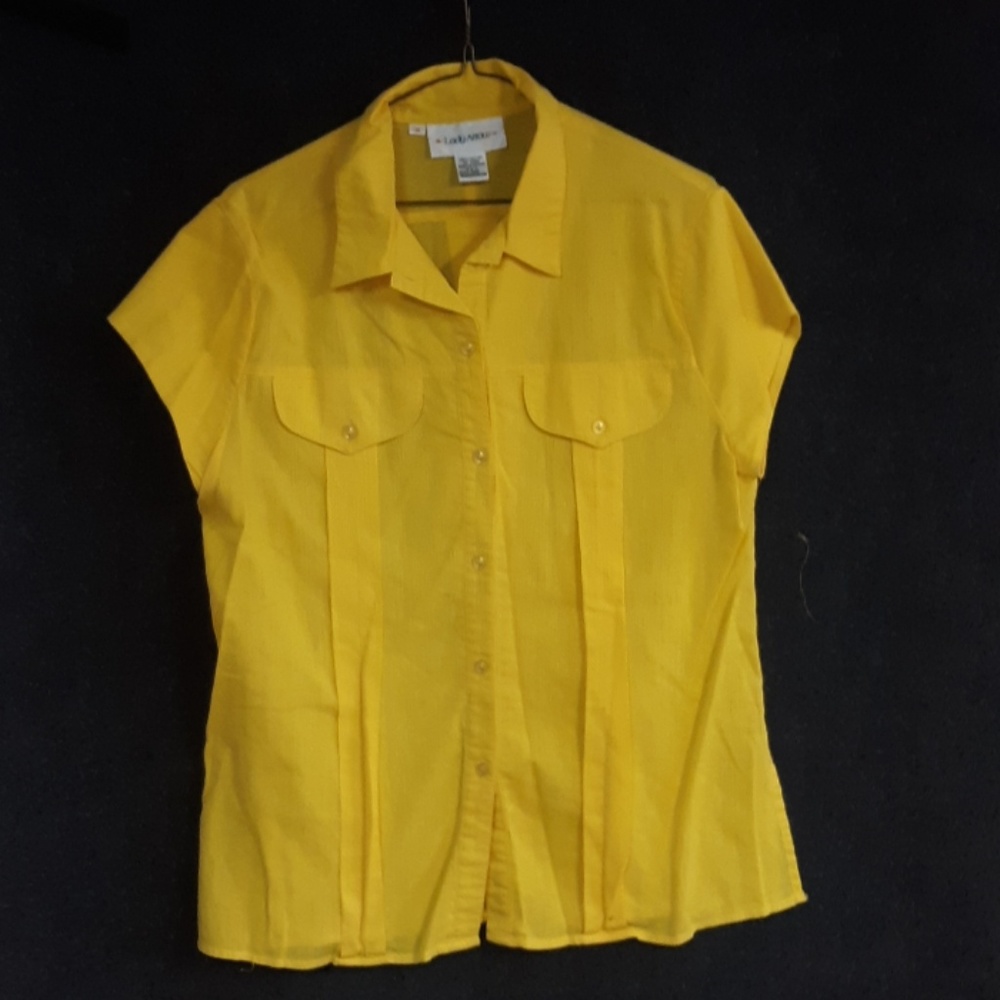 Vintage Lady Arrow size 14 yellow blouse